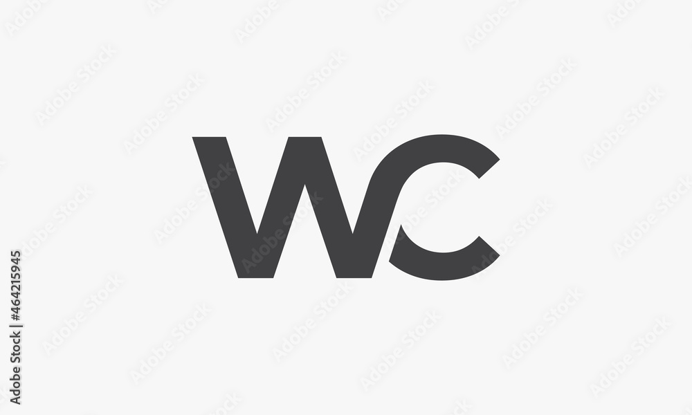 WC letter logo isolated on white background. WC letter logo isolated on white background.