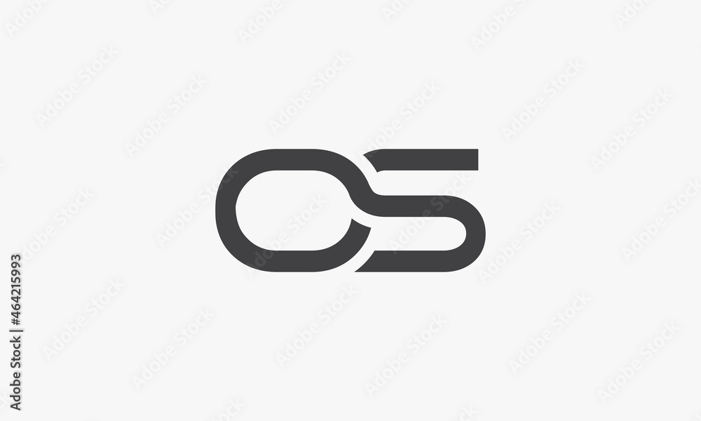 OS letter  logo isolated on white background. - obrazy, fototapety, plakaty 
