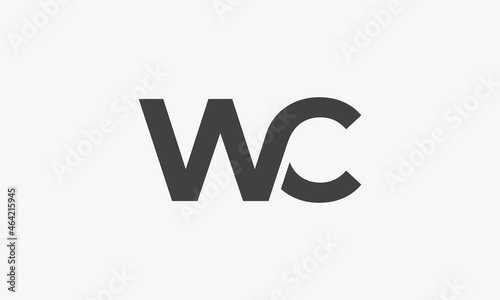 WC letter  logo isolated on white background.