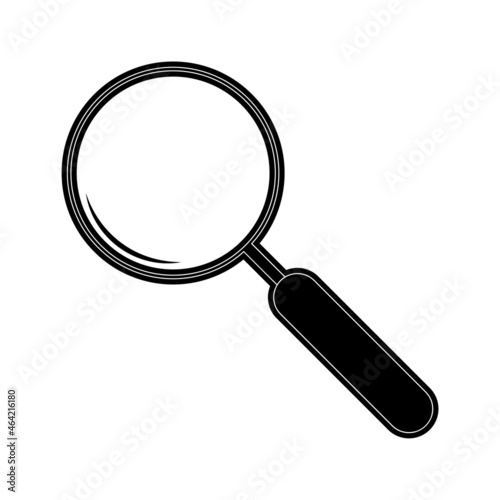 Search magnifying glass icon symbol, sleuth magnifier stock illustration