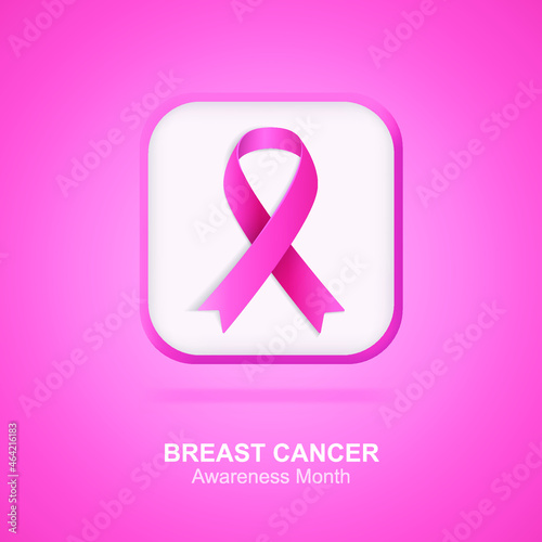 Breast cancer awareness month Icons. October month. Women Health, care.  Women day. Check up. 3D Vector Illustrations. Web banner. Modern design.