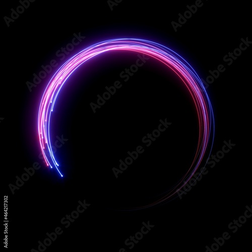 Laser tracing a circle. Blue and pink version.