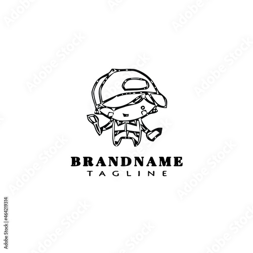 caretaker logo cartoon icon template black isolated vector illustration