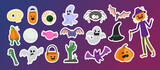 A large set of vector stickers for Halloween