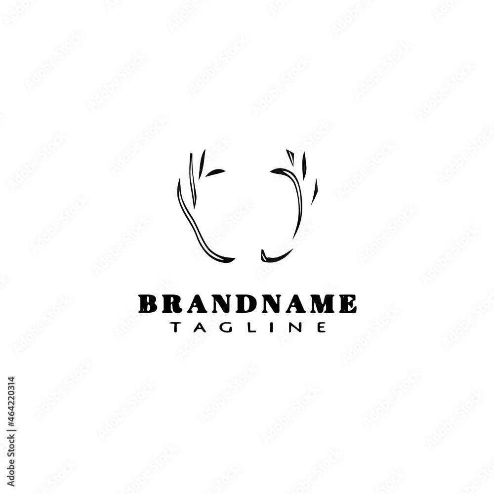 deer or caribou logo cartoon icon design template black creative vector illustration