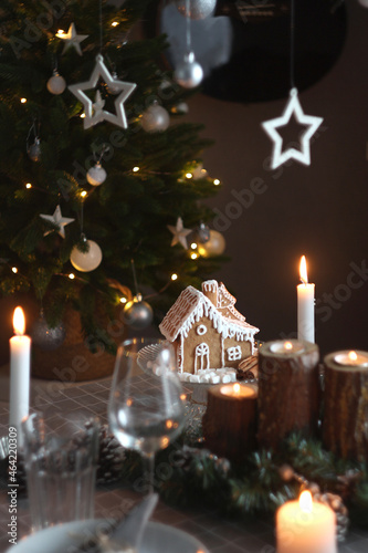 christmas tree and candle