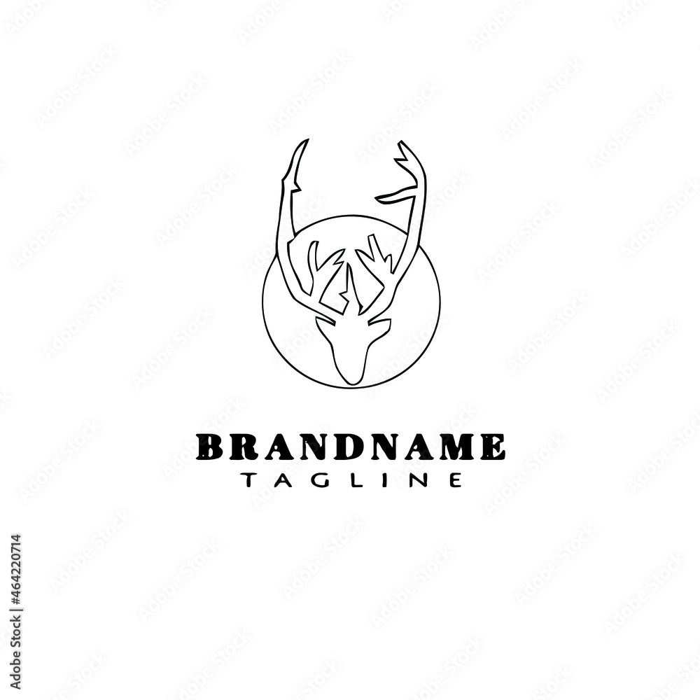 deer or caribou logo flat icon design template black isolated vector illustration
