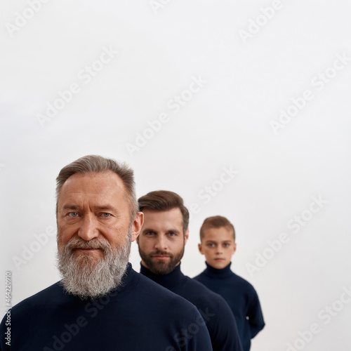 Portrait of three family generations of men