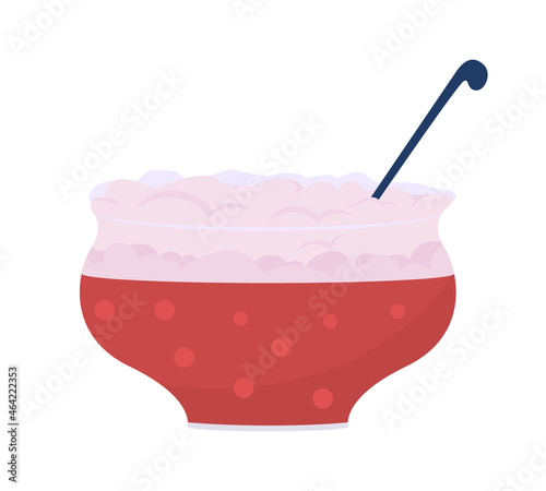 Punch drink semi flat color vector item. Cranberry juice. Realistic object on white. Halloween party alcoholic beverage isolated modern cartoon style illustration for graphic design and animation