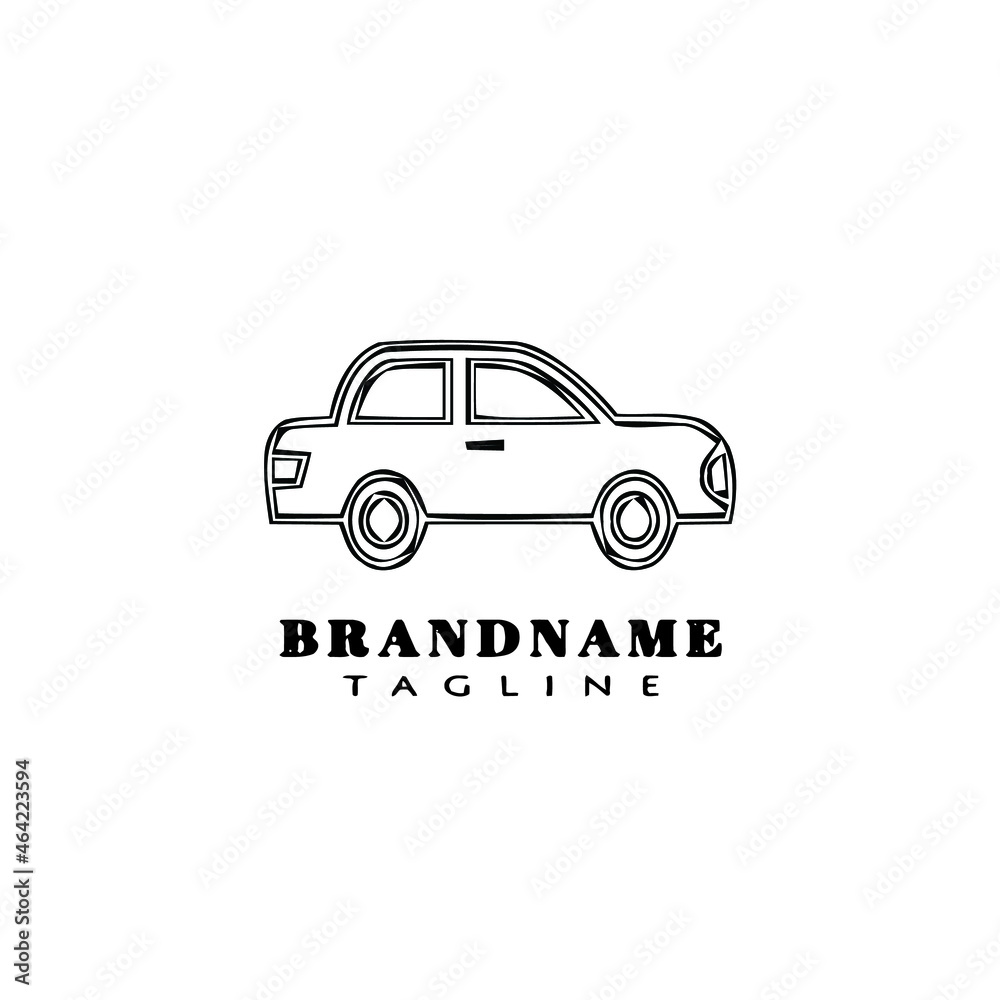 car logo cartoon icon design template black isolated vector graphic