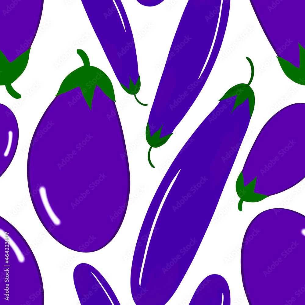 seamless pattern with eggplant