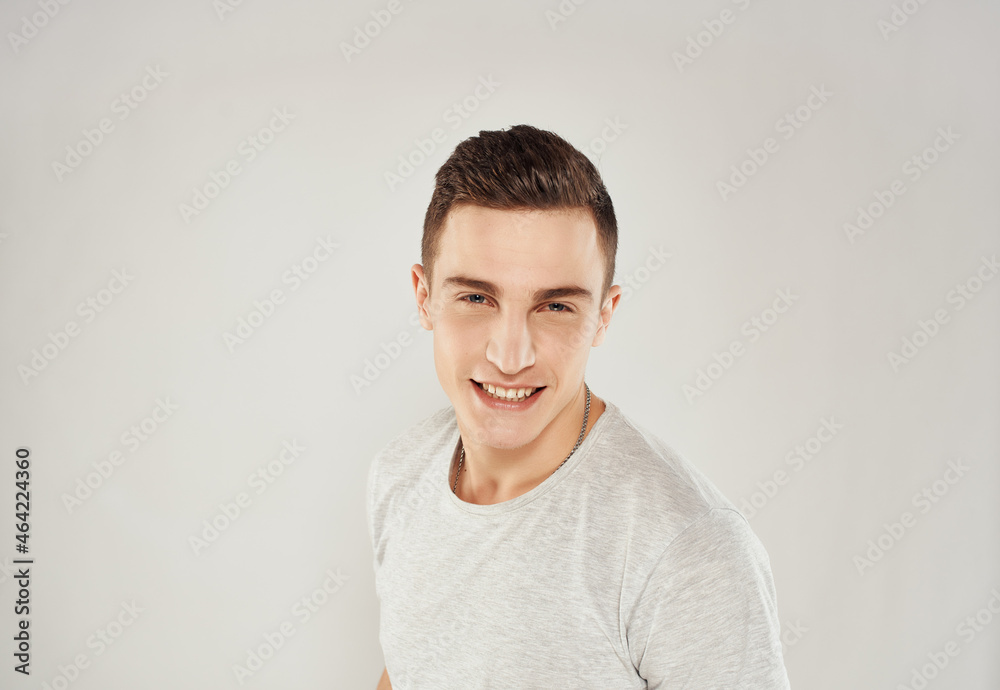 joyful man gesturing with his hands emotions good mood close-up joyful man gesturing with his hands emotions good mood close-up