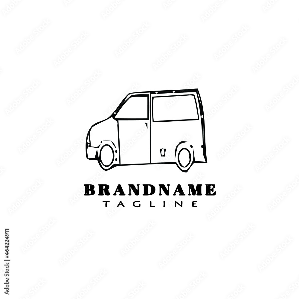 car logo cartoon icon design template black cute vector illustration