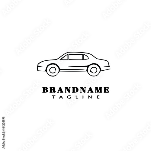 car logo cartoon icon template black isolated vector illustration