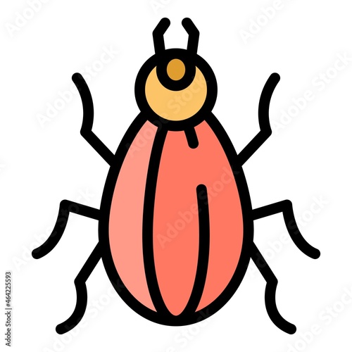 Field insect icon. Outline field insect vector icon color flat isolated
