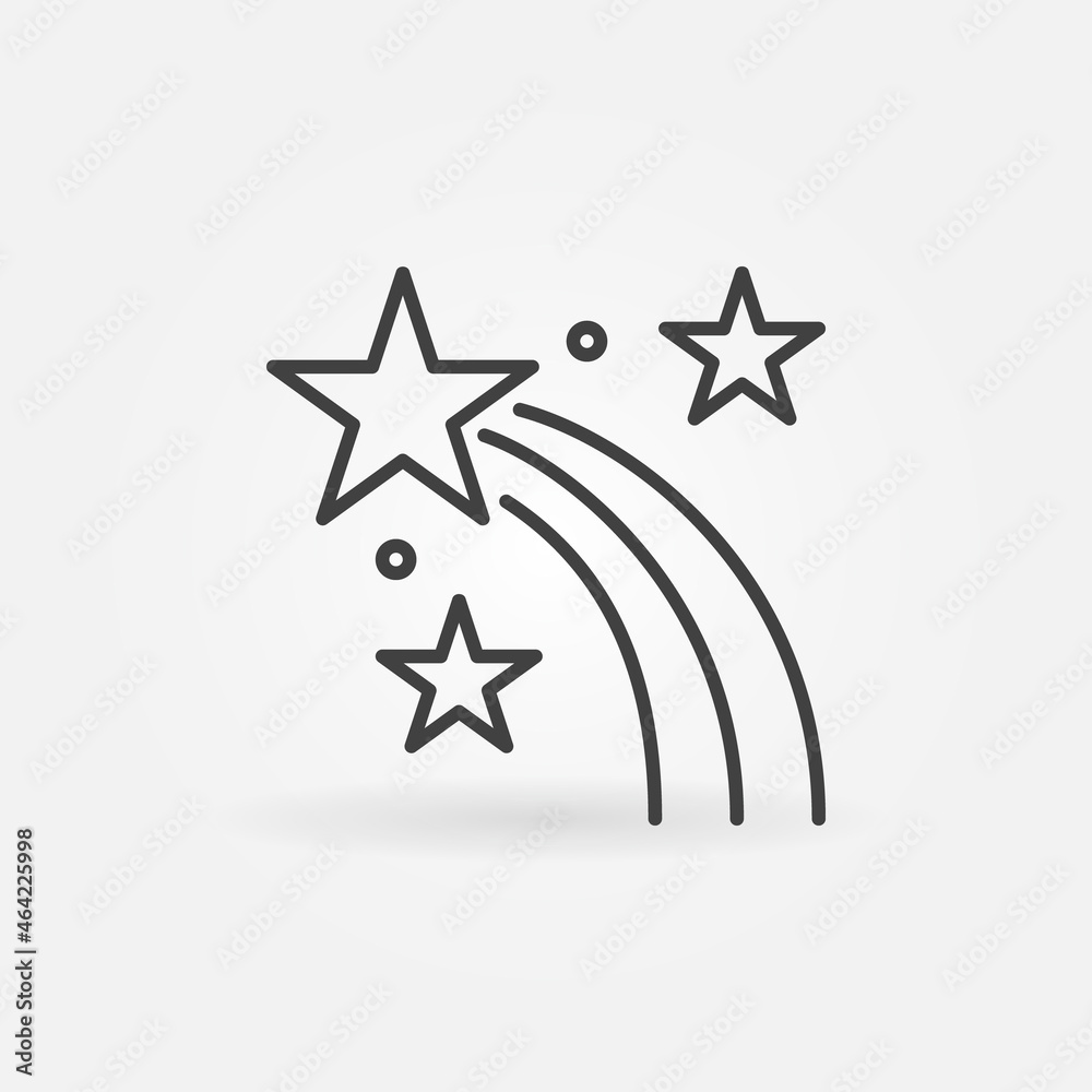 Christmas Falling Star linear vector concept icon or logo