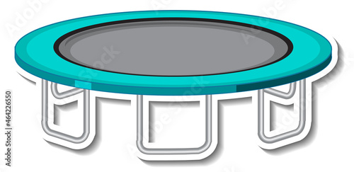 Trampoline cartoon sticker on white background