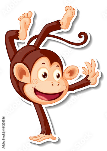 Monkey cartoon character sticker