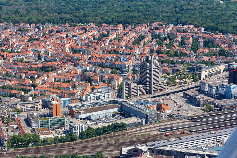 Naklejka premium Luftbild Bahnhof Hannover