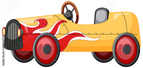 Vintage mini car toy on white background