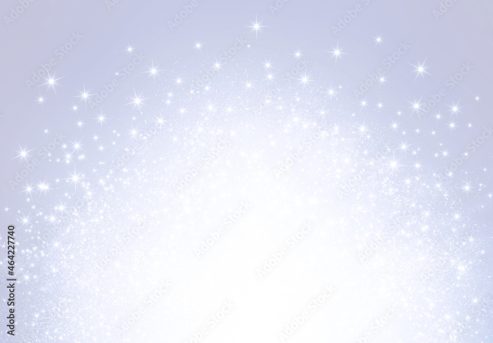 Stars and glitters exploding on a shiny silver background - Festive material