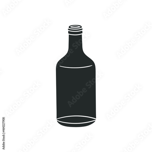 Little Bootle Icon Silhouette Illustration. Beverage Liquid Vector Graphic Pictogram Symbol Clip Art. Doodle Sketch Black Sign.