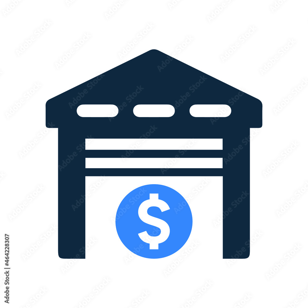 Storage, garage, bank icon. Simple editable vector design isolated on a white background. Storage, garage, bank icon. Simple editable vector design isolated on a white background.