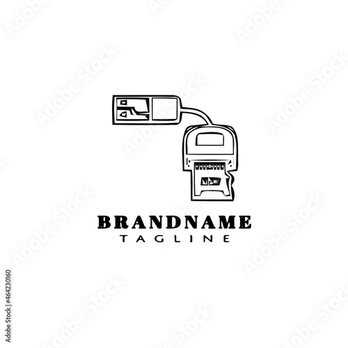card reader for memory card logo cartoon icon design template isolated vector illustration