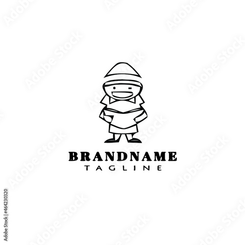 christmas caroler logo icon design template black isolated vector illustration