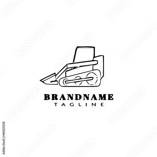 skid steer logo cartoon icon design template black isolated vector illustration
