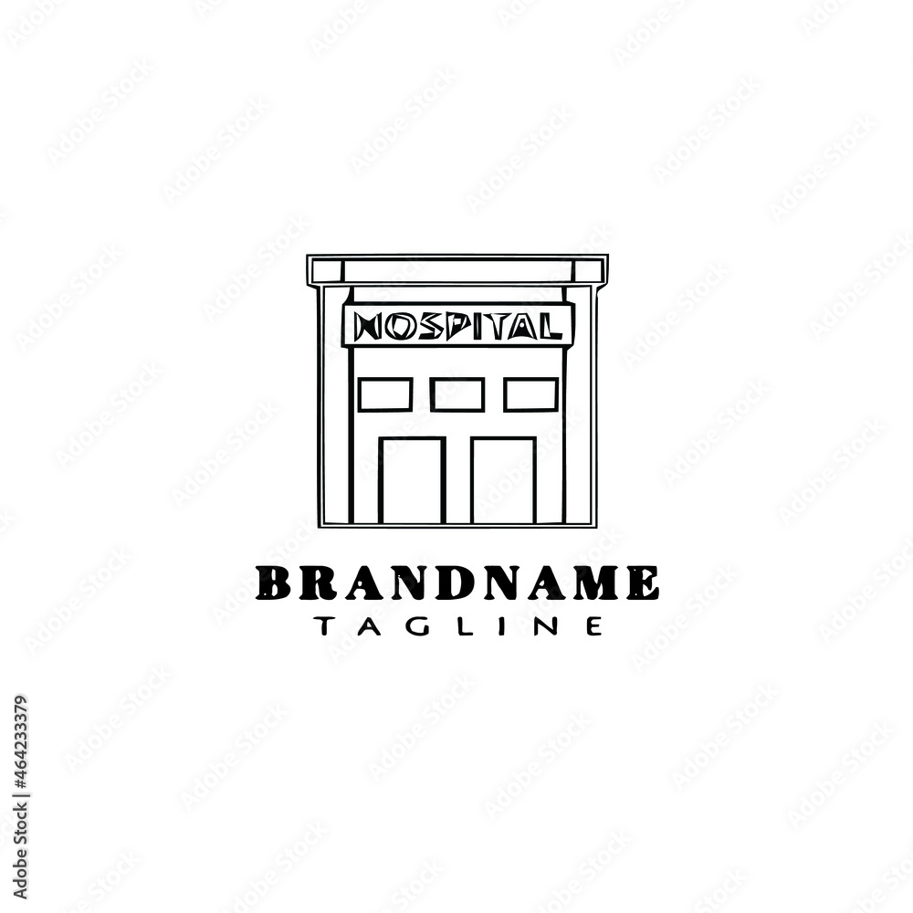 hospital logo cartoon design icon vector hospital logo cartoon design icon vector