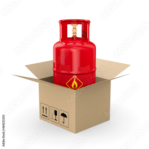 gas cylinder into cargo box...