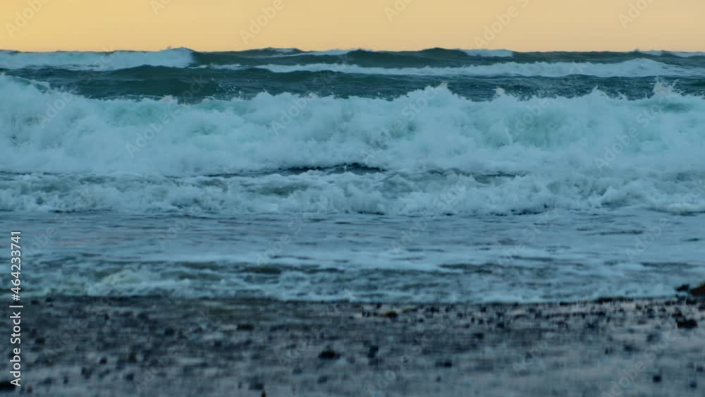 Rolling Ocean Waves Under Glowing Sunlit Sky Rolling Ocean Waves Under Glowing Sunlit Sky