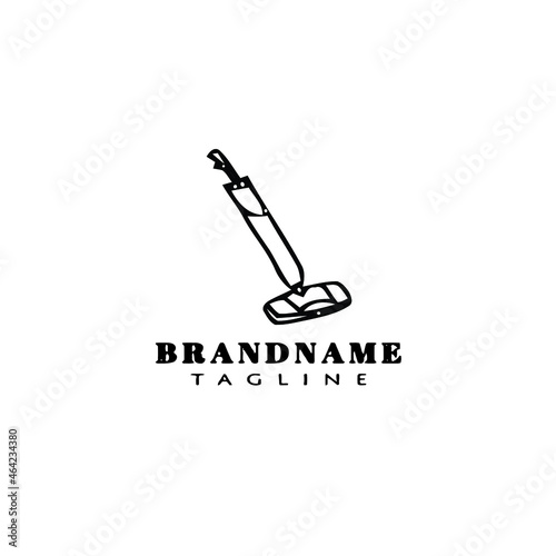 vacuum cleaner logo cartoon design icon template black isolated vector illustration