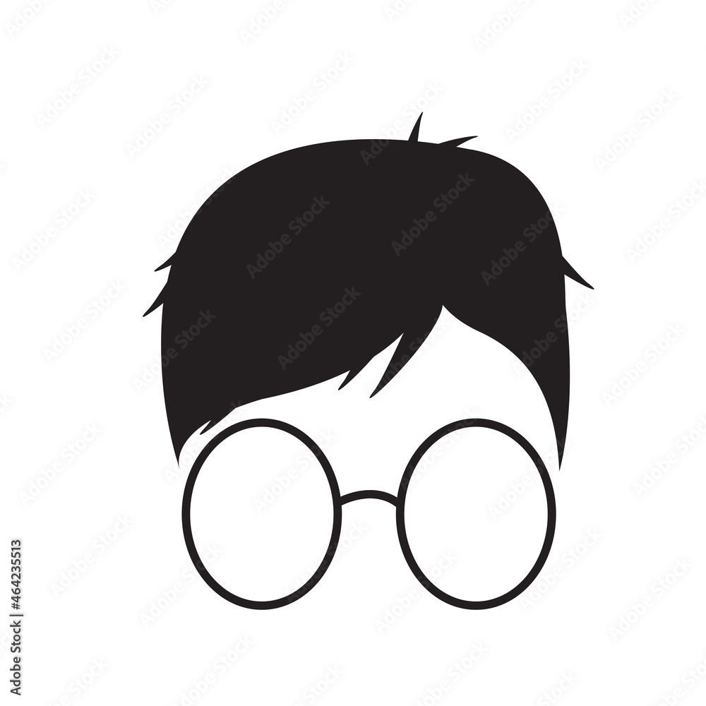 Naklejka premium Boy with glasses isolated on white background. For web site, poster, placard and wallpaper. Creative art concept, vector illustration eps 10