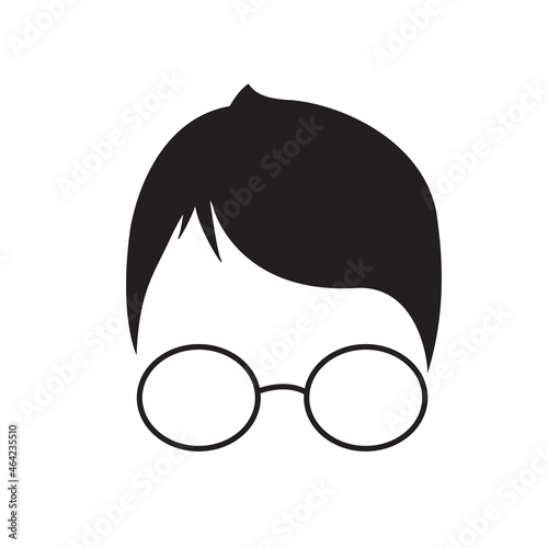 Boy with glasses isolated on white background. For web site, poster, placard and wallpaper. Creative art concept, vector illustration eps 10