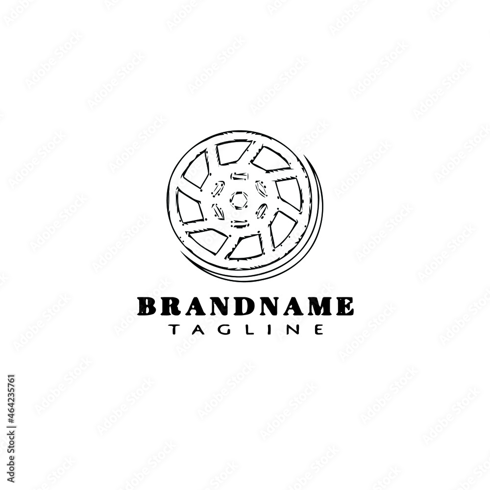 Fototapeta premium cute wheel logo cartoon icon vector illustration