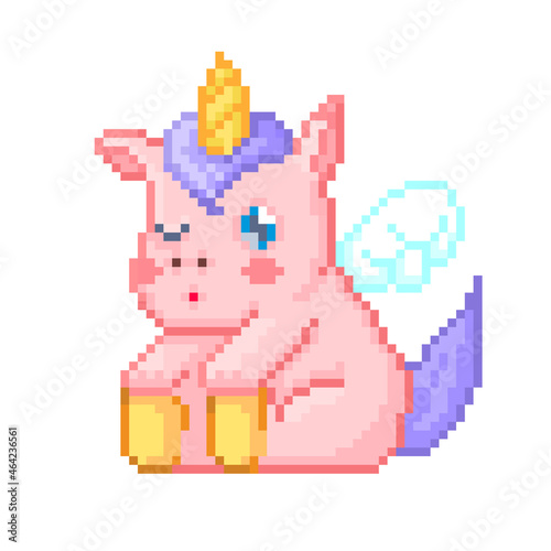 Pixel Illustration of a cute Unicorn © kobako.illustration