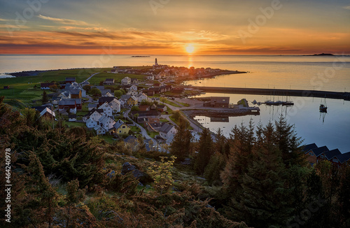 A warm setting sun over Alnes  Norway
