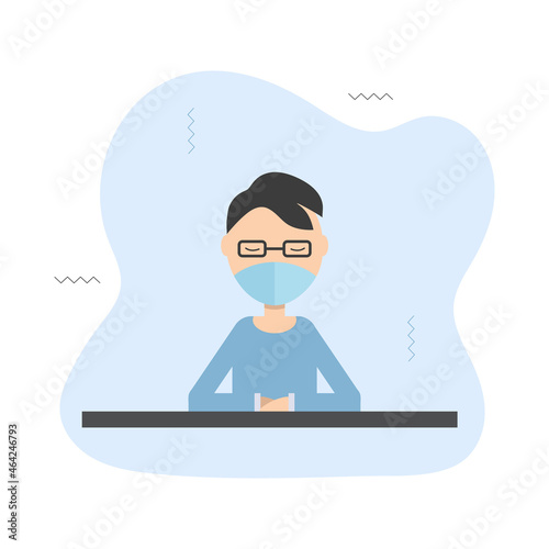 Doctor in a medical mask, vector illustration for use in forums, blogs, websites or messengers