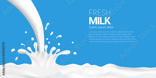 Milk drop with splashes abstract background vector illustration