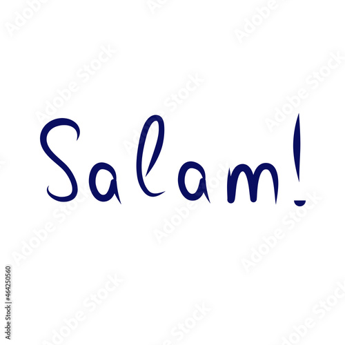 The greeting inscription "Salam" in translation from Azeri means "Hello"