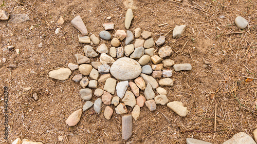 Stones in cala bramant in Llanca photo