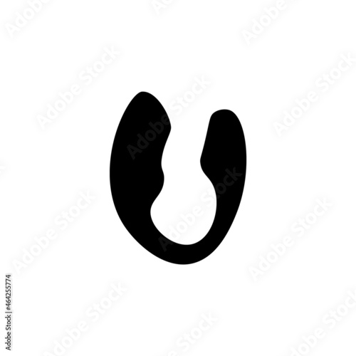 Sex massager glyph icon. Adult toy in sex shop. Black filled symbol. Isolated vector illustration