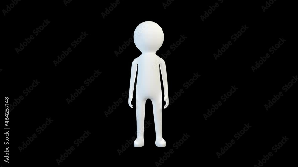 3d white man greets and bows 3d white man greets and bows