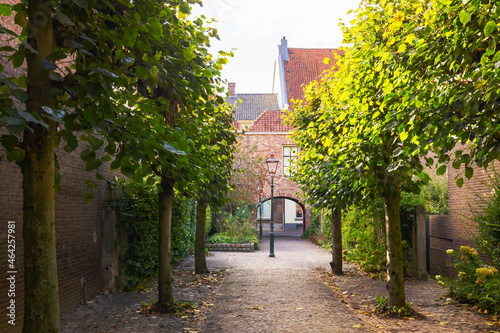 scenic alley in the old town of Zutphen, Netherlands