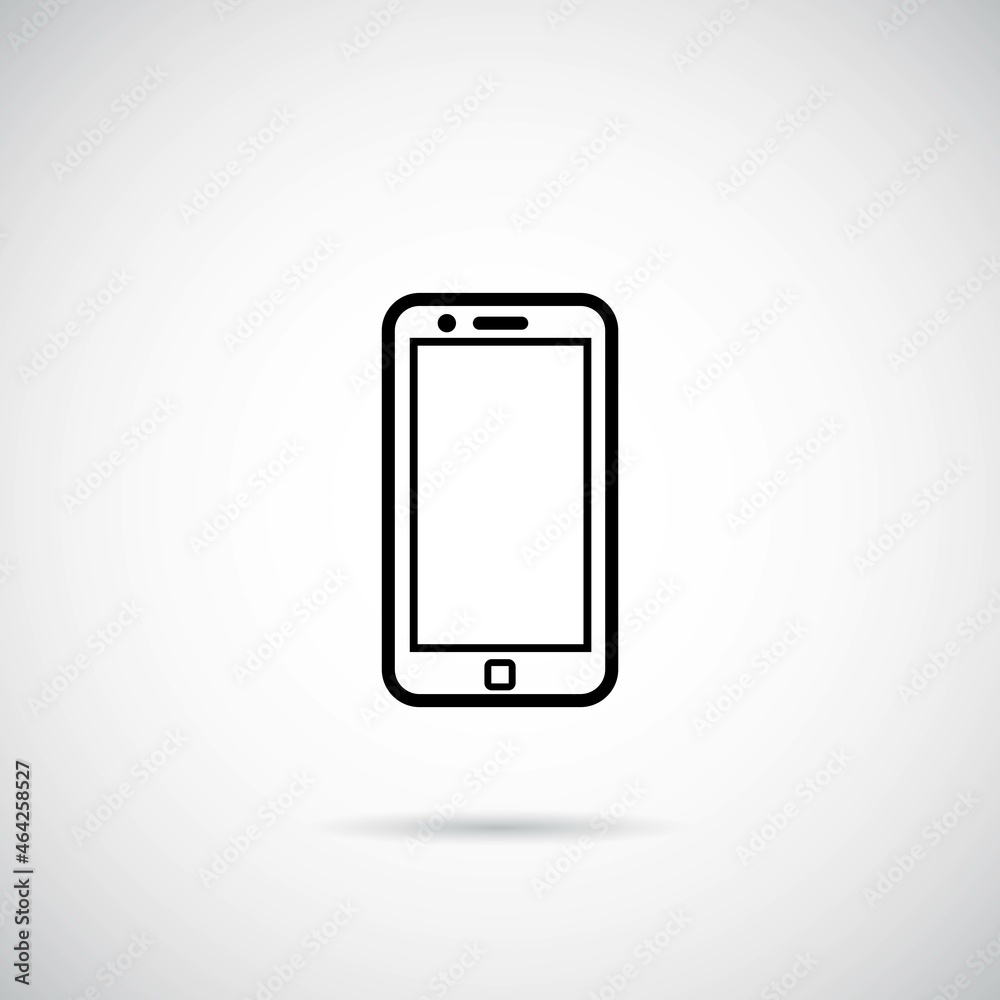 Vector mobile isolated on white background, the concept of working at home online, teaching school children and students at home. Black isolated on a white background. Vector mobile isolated on white background, the concept of working at home online, teaching school children and students at home. Black isolated on a white background.