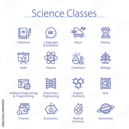 Science classes and university education study set
