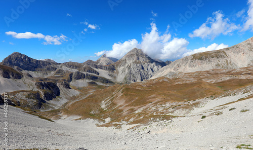 panorama of the Apennines in the Abruzzo region near the mountain called Gran Sasso