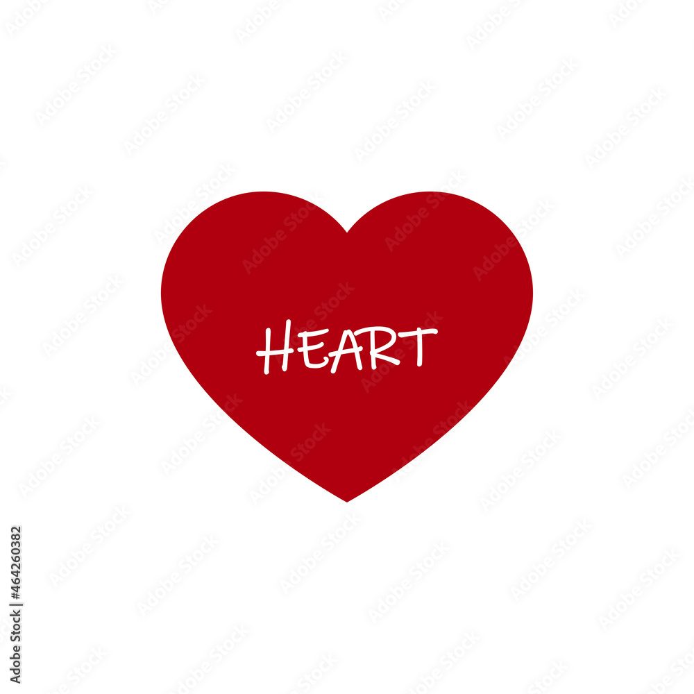 Heart. Red flat icon. Love symbol. Vector illustration.